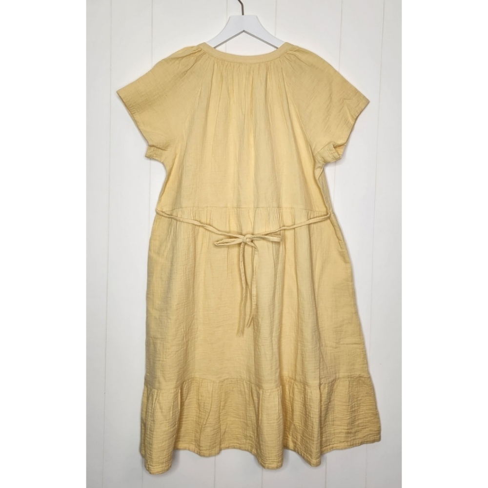 Pact Sungold Yellow Organic Coastal Double Gauze Breezy Dress Women's Size Large - Picture 5 of 6